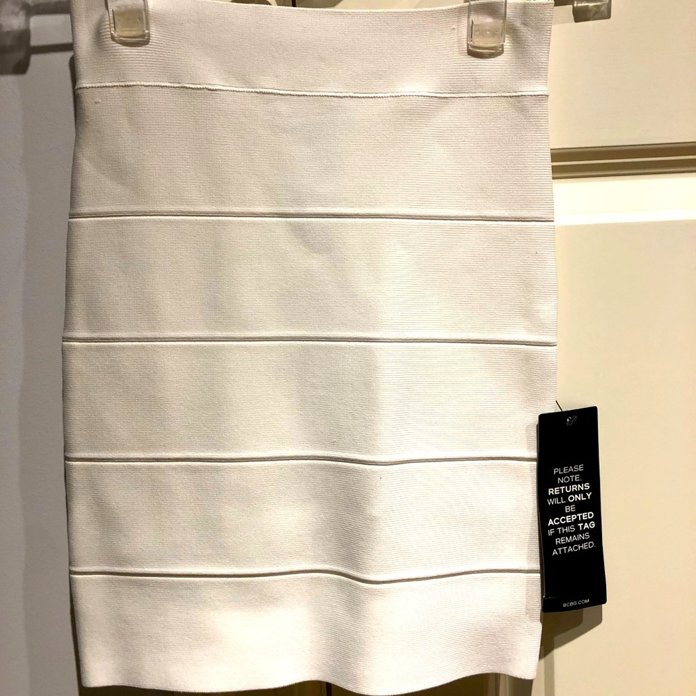 BCBG Max Azria Simone White Bandage Skirt XS